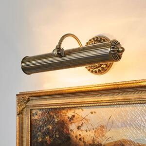 Lampa ścienna z obrazem Lindby Joely, 37 cm, mosiądz, metal, E14 Joely Lindby, możliwość ściemniania, brązowy / mosiężny, salon / jadalnia, metal, antyczny