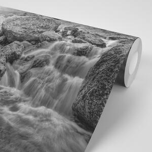 Samoprzylepna tapeta czarno-biała tapeta alpejskie wodospady