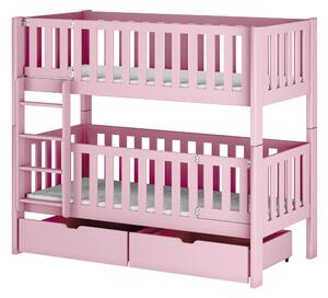 KSAWERY 80x180 różowe łóżko piętrowe Lano Meble