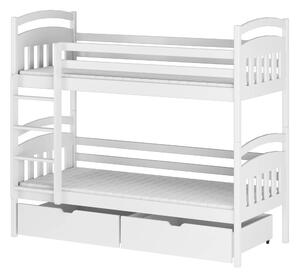 GABI 80x160 białe łóżko piętrowe Lano Meble