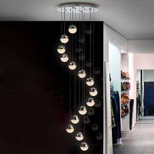 Schuller Valencia Lampa wisząca LED Sphere, 14-punktowa, chrom