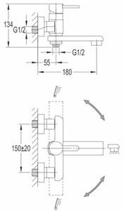 Bateria wannowa natynkowa OMNIRES Darling DA5031