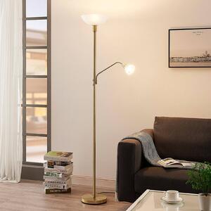 Lampa stojąca Jost Lindby, mosiężny / złoty, salon / jadalnia, metal
