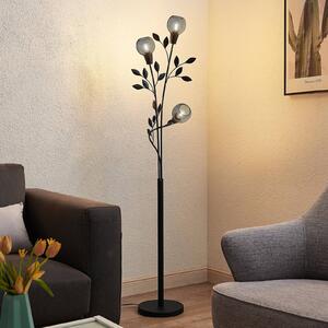 Lampa stojąca Kanye Lindby, czarny, salon / jadalnia, metal, florentyński