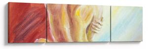 Obraz odpoczywającej kobiety, obraz olejny (170x50 cm)
