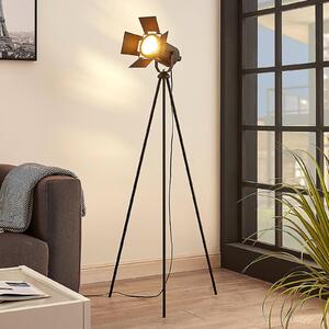 Lampa stojąca Devon Lindby, czarny, salon / jadalnia, metal, nowoczesny