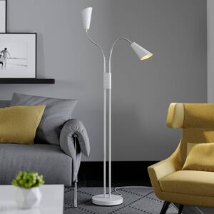 Lampa stojąca Medira Lucande, biały / opal, salon / jadalnia, metal, nowoczesny