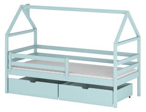 ARON 80x160 niebieskie łóżko dziecięce domek Lano Meble