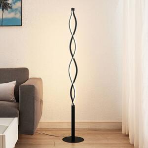 Lampa stojąca LED Welina Lindby, możliwość ściemniania, czarny, salon / jadalnia, metal, nowoczesny