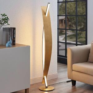 Lampa stojąca LED Lucande Marija, kolor złoty, metal, 140 cm