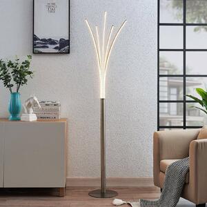 Lampa stojąca LED Boba Lindby, aluminiowy / szary / cynkowy, salon / jadalnia, aluminium, nowoczesny
