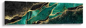 Obraz - Marmurki olejno-złote (170x50 cm)