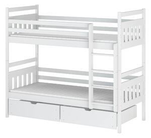 ADAŚ 80x160 białe łóżko piętrowe Lano Meble