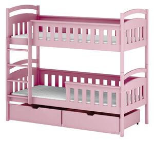 HARRY 80x160 różowe łóżko piętrowe Lano Meble