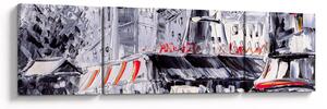 Obraz - Ulica w Paryżu, obraz olejny (170x50 cm)