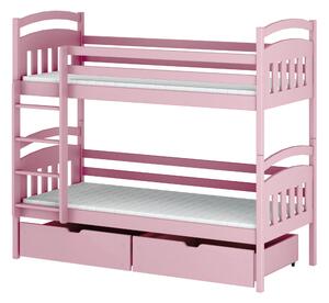 GABI 80x160 różowe łóżko piętrowe Lano Meble