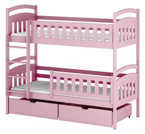IGNAŚ 80x200 różowe łóżko piętrowe Lano Meble