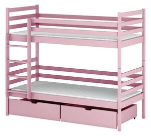 NEMO 80x160 różowe łóżko piętrowe Lano Meble