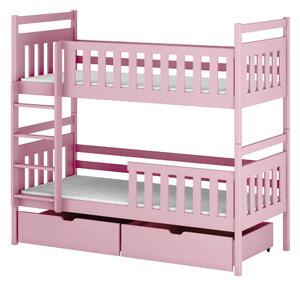 MONIKA 90x180 różowe łóżko piętrowe Lano Meble