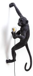 SELETTI Kinkiet zewnętrzny LED Monkey Lamp, prawy czarny