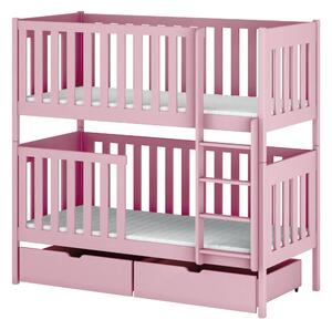 DAWID 80x160 różowe łóżko piętrowe Lano Meble