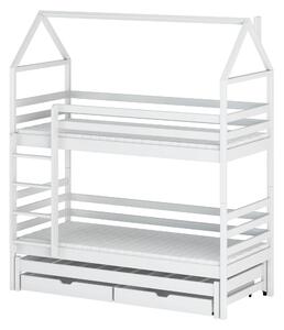 DALIA 80x160 białe łóżko piętrowe domek Lano Meble