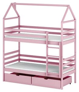 ALEX 80x160 różowe łóżko piętrowe Lano Meble
