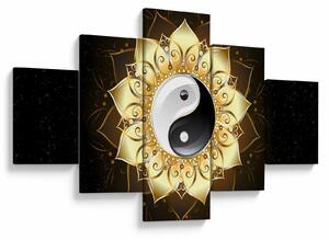 Obraz - Złoty Yin-Yang (125x70 cm)