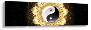 Obraz - Złoty Yin-Yang (170x50 cm)