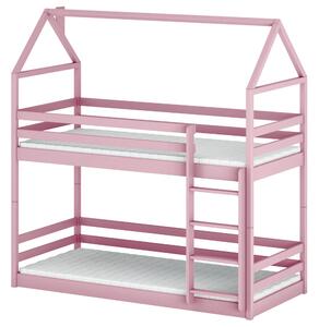 AXEL 80x160 różowe łóżko piętrowe domek Lano Meble