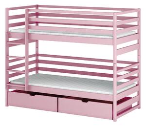 LOFT 80x160 różowe łóżko piętrowe Lano Meble
