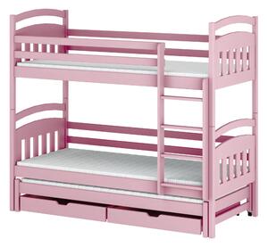 ALAN 80x160 różowe łóżko piętrowe Lano Meble