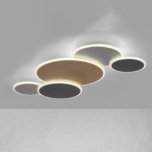 Q-Smart-Home Inteligentna lampa sufitowa Q-Piato, możliwość ściemniania, multikolor, salon / jadalnia, metal, nowoczesny