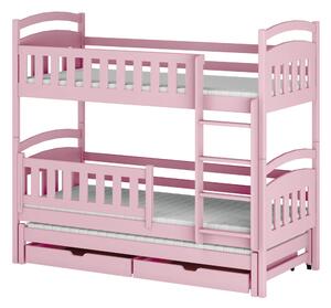 BLANKA 80x160 różowe łóżko piętrowe Lano Meble