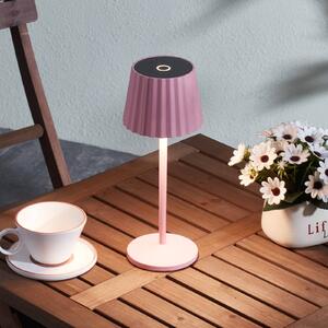 Lindby lampa stołowa LED Esali, różowy, metal, IP54 Esali Lindby, możliwość ściemniania, fioletowy / różowy / bladoróżowy, salon / jadalnia, aluminium, nowoczesny