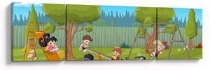 Obraz - Dzieci na placu zabaw (170x50 cm)