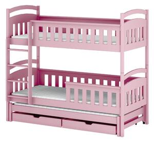 HARRIET 80x160 różowe łóżko piętrowe Lano Meble