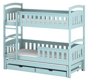 HARRIET 90x200 niebieskie łóżko piętrowe Lano Meble