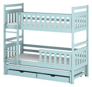 KLARA 90x200 niebieskie łóżko piętrowe Lano Meble