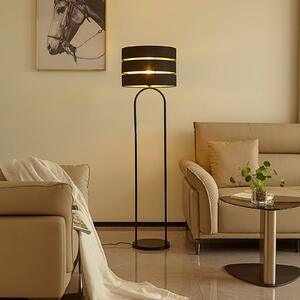 Lampa stojąca Tsomo Lindby, czarny, salon / jadalnia, tkanina / materiał / jedwab, skandynawski
