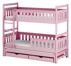 KORS 80x160 różowe łóżko piętrowe Lano Meble