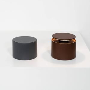 Zafferano Push-up Akumulatorowa lampa stołowa IP54 corten Push-up, możliwość ściemniania, brązowy / rdzawy, salon / jadalnia, aluminium, nowoczesny
