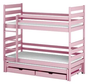 TOMI 80x160 różowe łóżko piętrowe Lano Meble