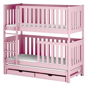 EMILKA 80x160 różowe łóżko piętrowe Lano Meble
