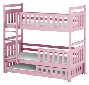 OLIWIA 80x160 różowe łóżko piętrowe Lano Meble