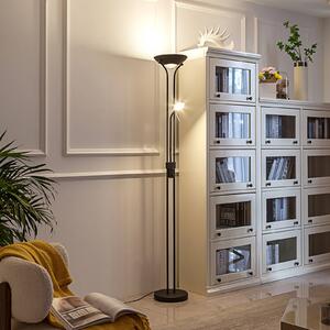 Lampa stojąca LED Josefin Lindby, możliwość ściemniania, czarny, salon / jadalnia, metal, nowoczesny
