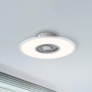 JUST LIGHT. Wentylator sufitowy LED Flat-Air, CCT, biały, Ø 59,5cm