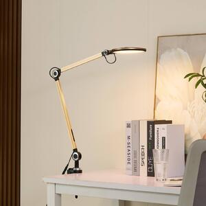 Lindby Lampa z klipsem LED Nyxaris, złota, metal, CCT, 52 cm