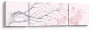 Obraz - Różowe kwiaty (170x50 cm)