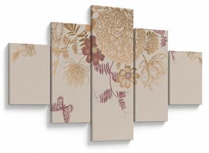 Obraz - Vintage kwiaty i motyle (125x70 cm)
